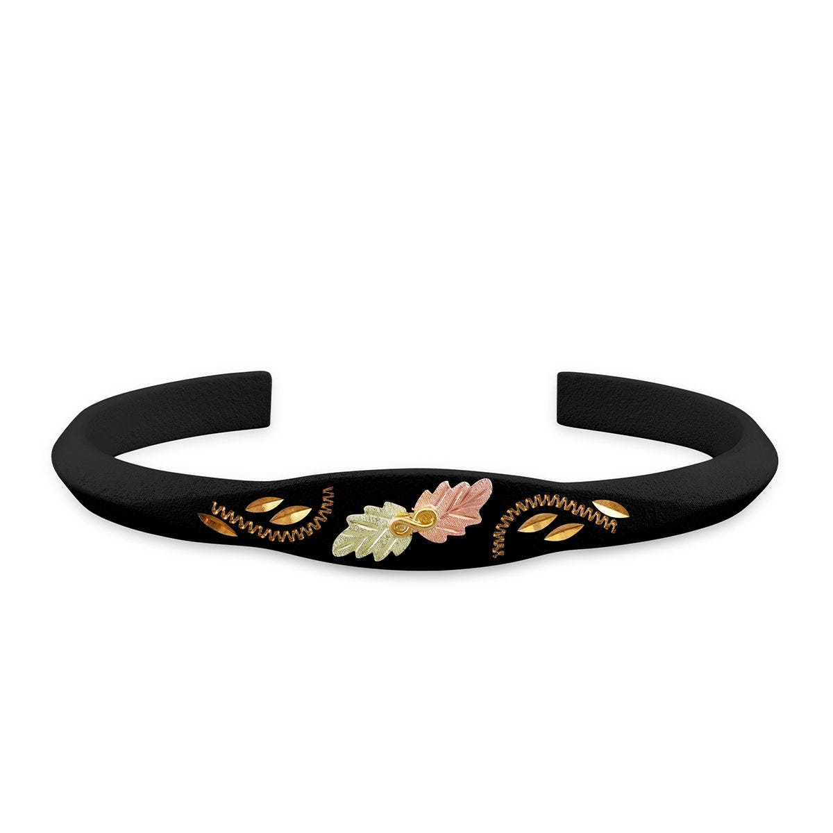 Mt. Rushmore Black Hills Gold 7" Knife Edge Black Powder Coated Cuff Bracelet