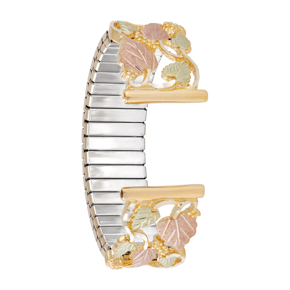 Mt. Rushmore Black Hills Gold Men's Gold-Tone Stainless Steel Expansion Watch Band