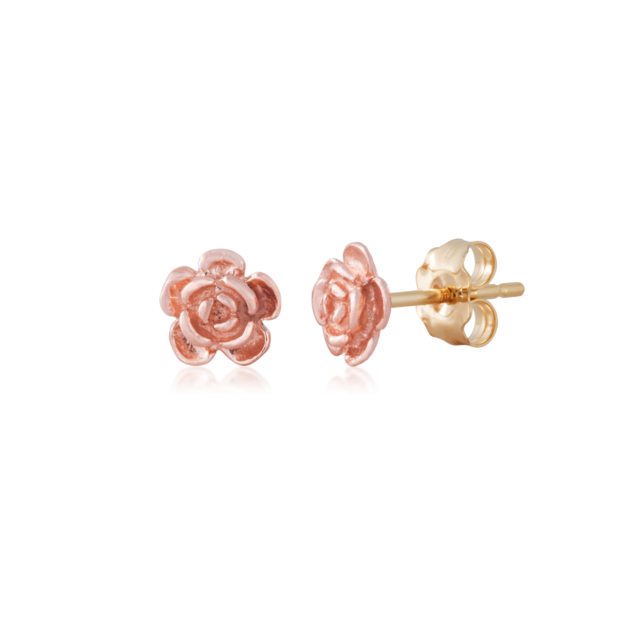 Landstrom's Black Hills Gold 6mm Rose Stud Earrings in 10K Pink Gold