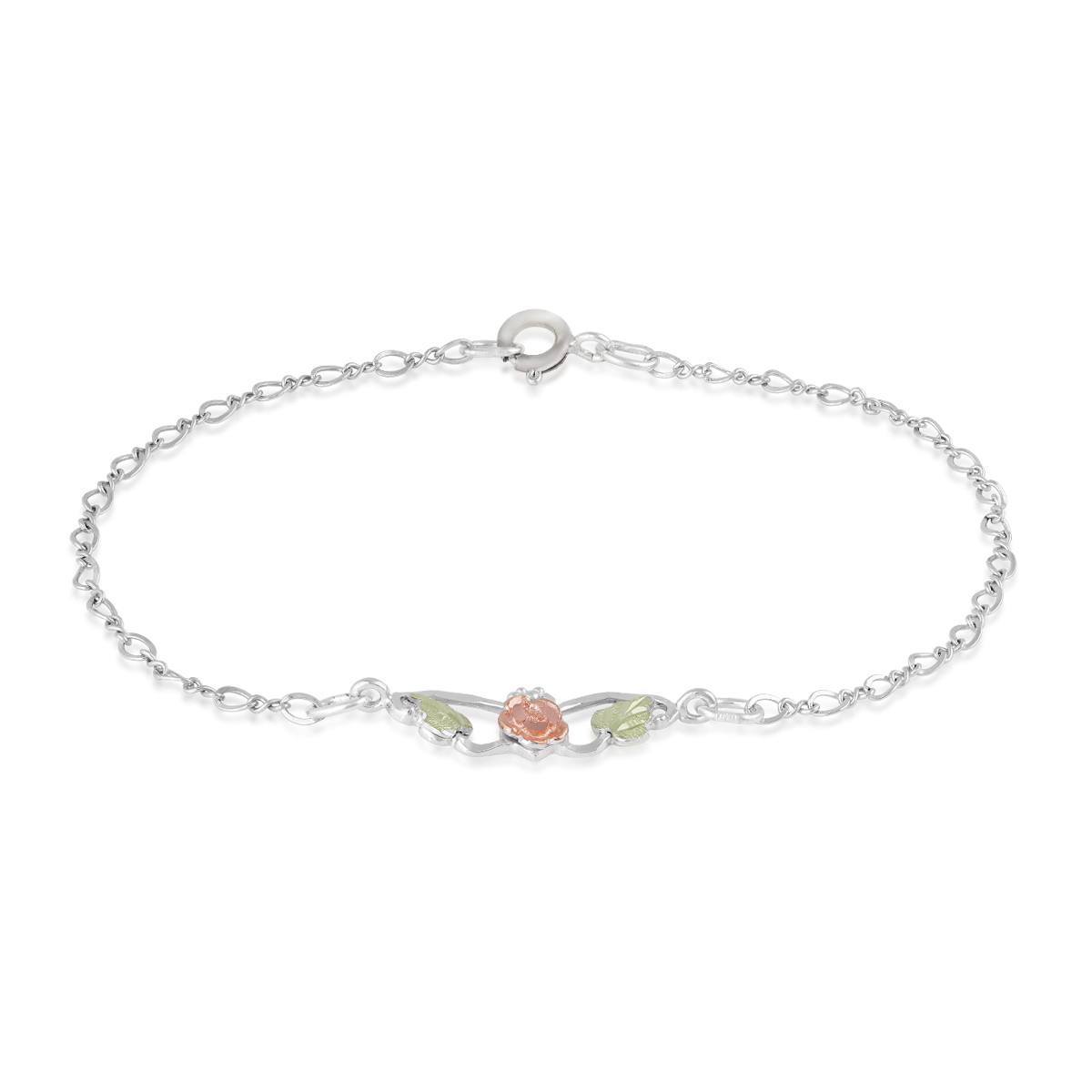 Black Hills Gold 9" Rose Bracelet in Sterling Silver