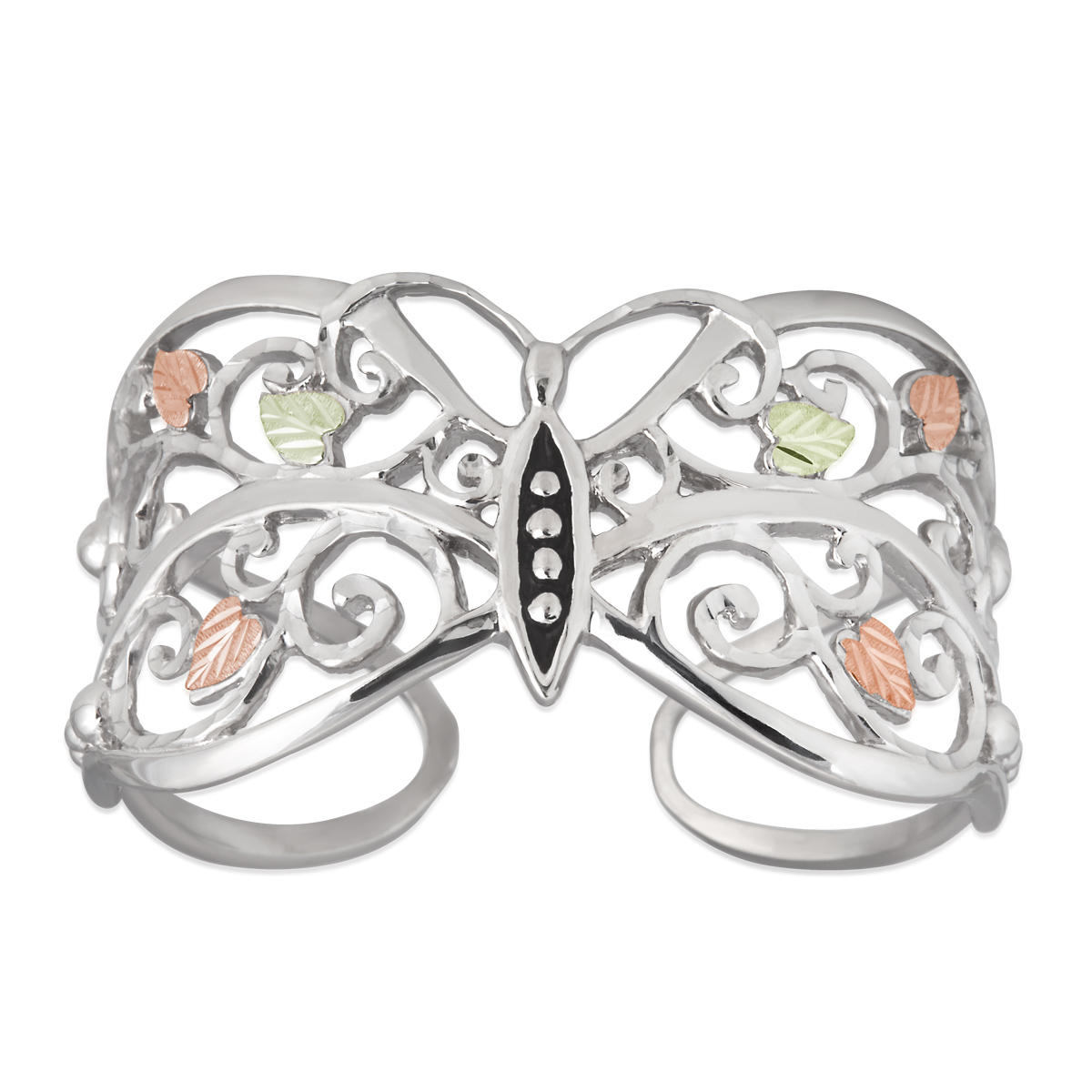 Landstrom's Black Hills Gold Butterfly Cuff Bracelet in Sterling Silver