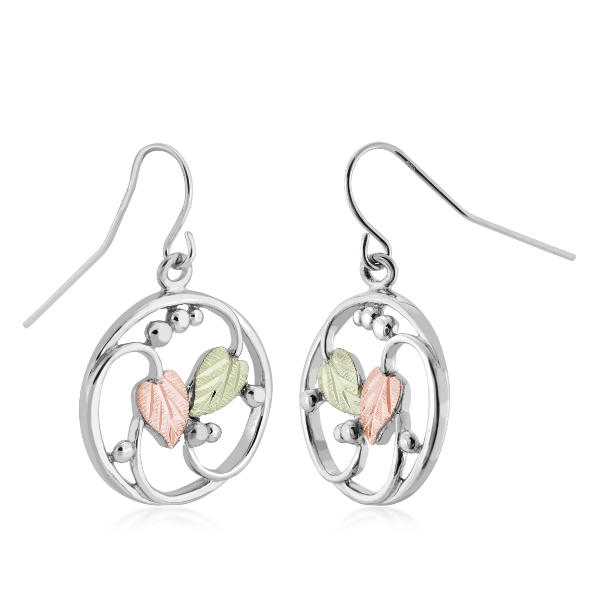 Black Hills Gold Open Circle Dangle Earrings in Sterling Silver