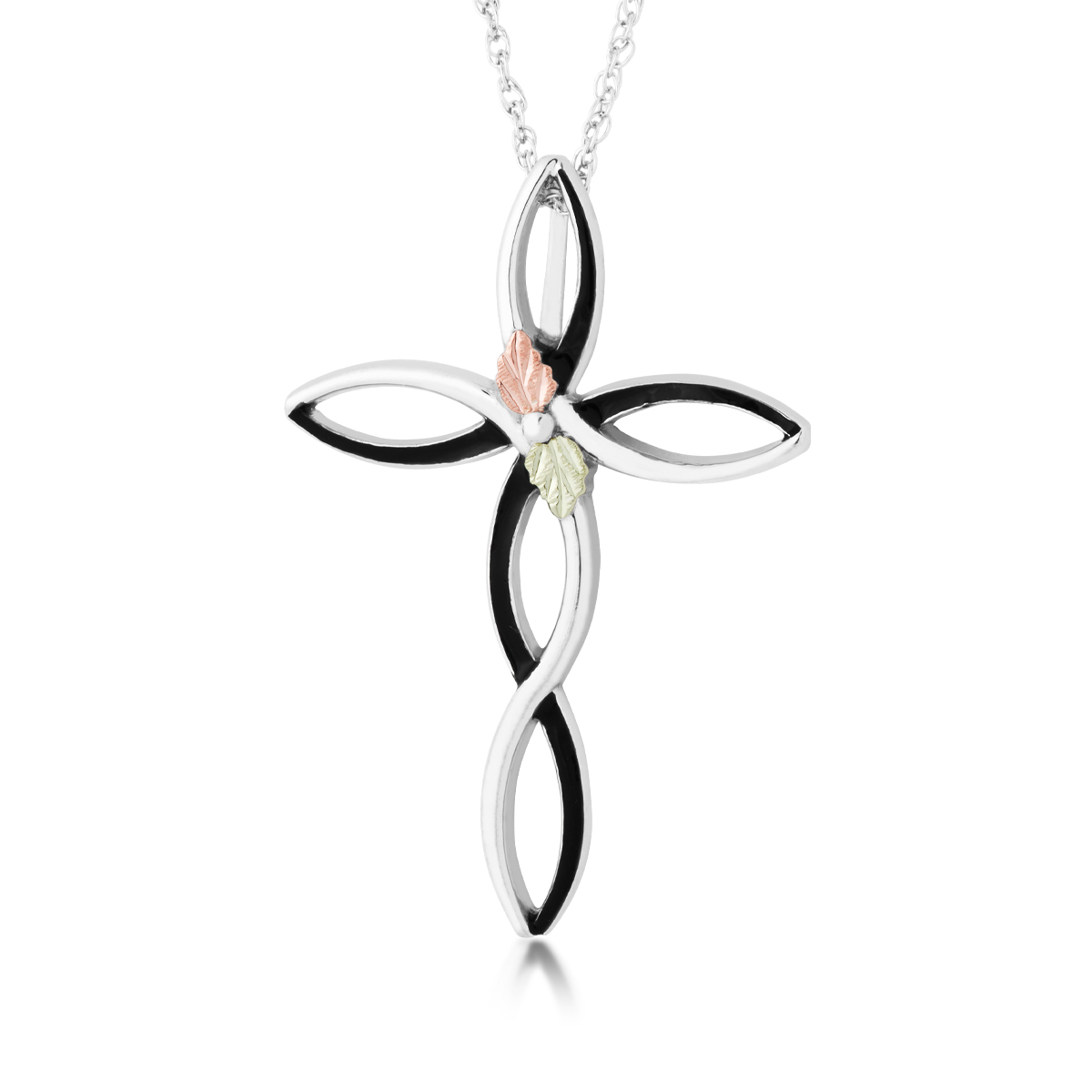 Black Hills Gold sterling silver cross pendant