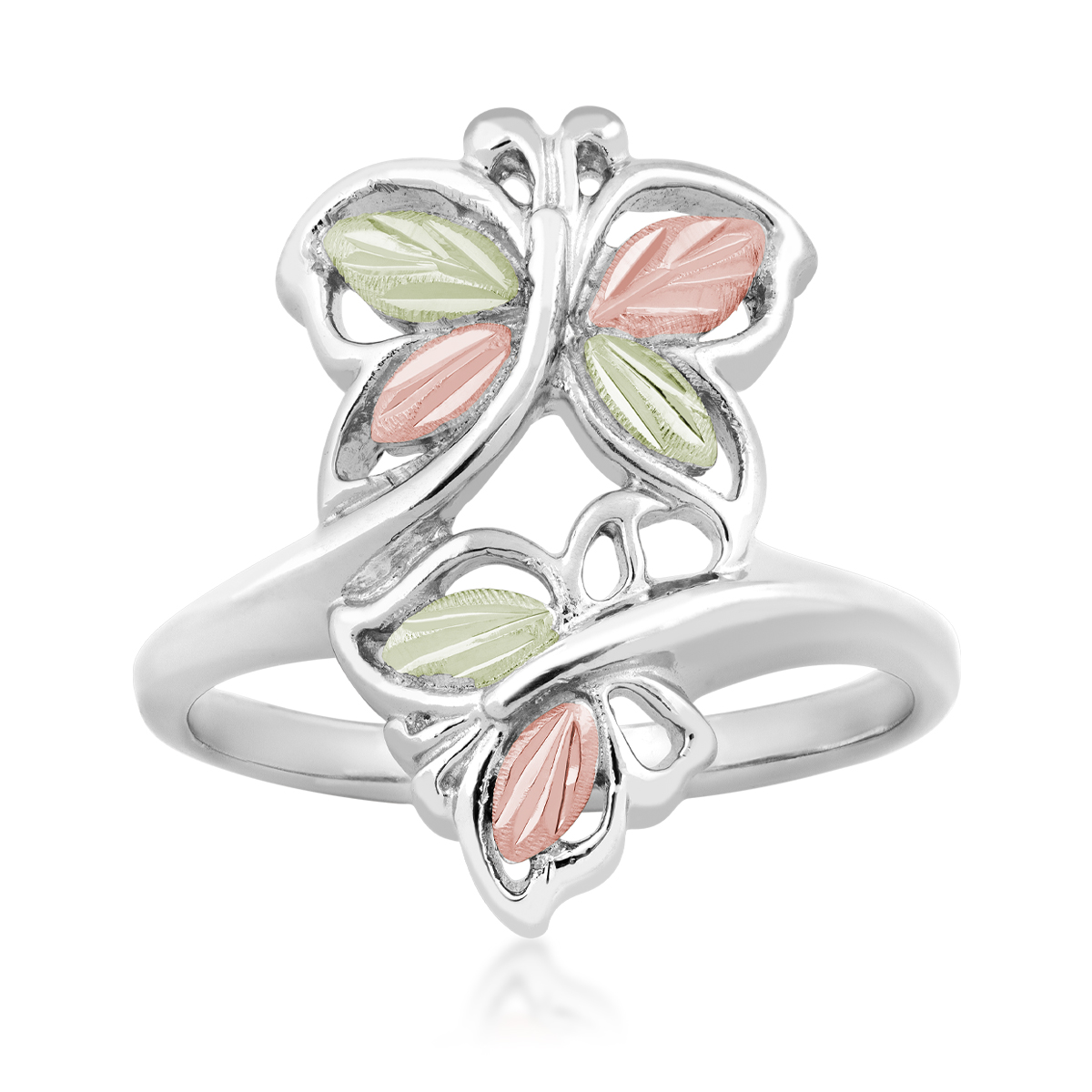 Black Hills Gold Double Butterfly Ring in Sterling Silver