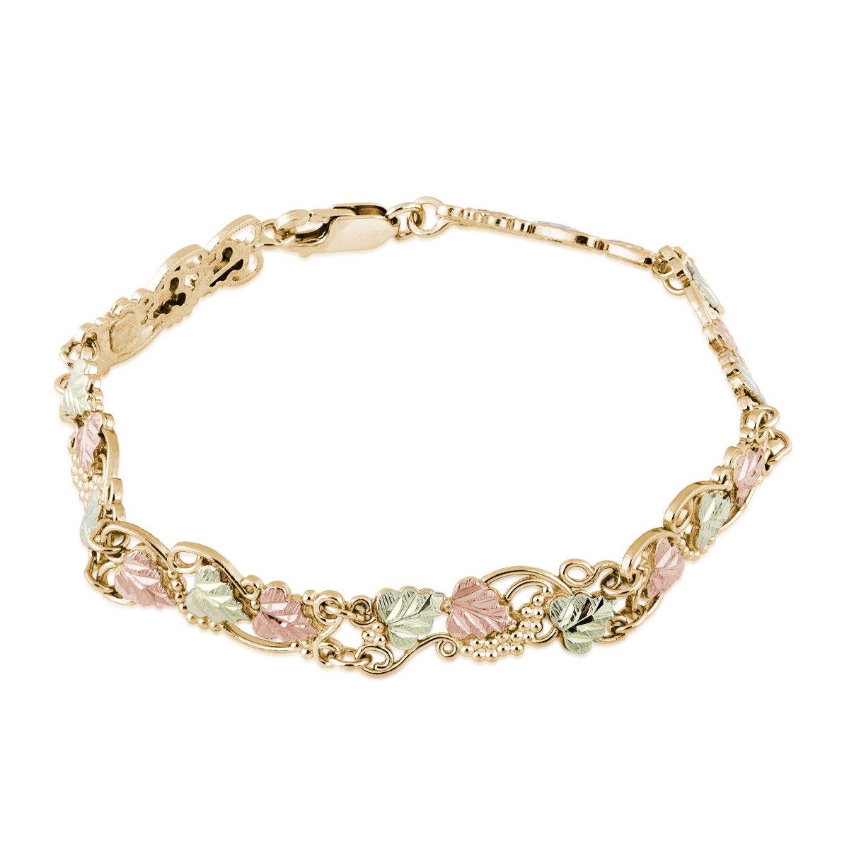 Mt. Rushmore Black Hills Gold 8" Grapevine & Leaf Bracelet in 10K Yellow Gold