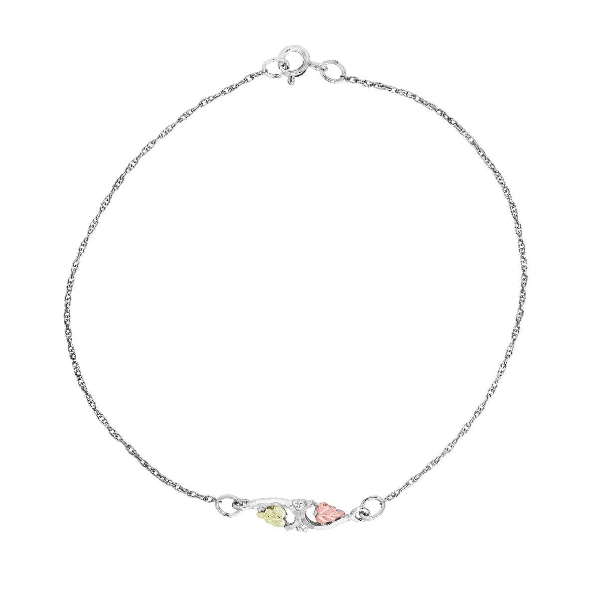 sterling silver Black Hills Gold 9" ankle bracelet