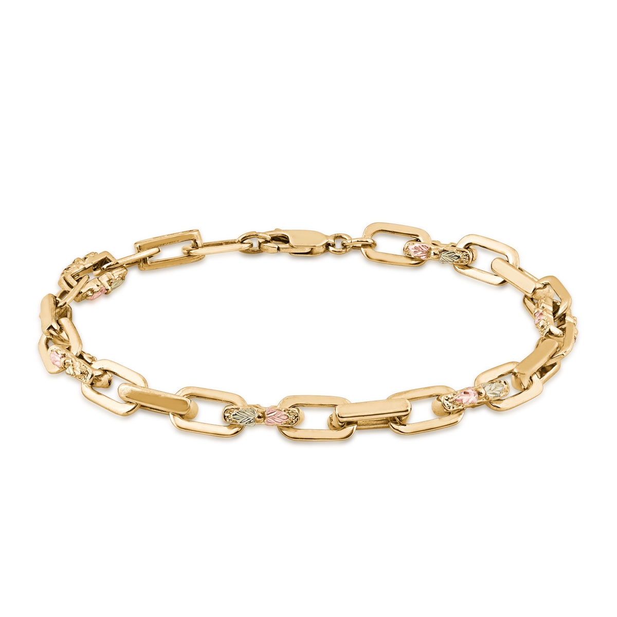 10K yellow gold Black Hills Gold 5.5mm 7.5"link bracelet