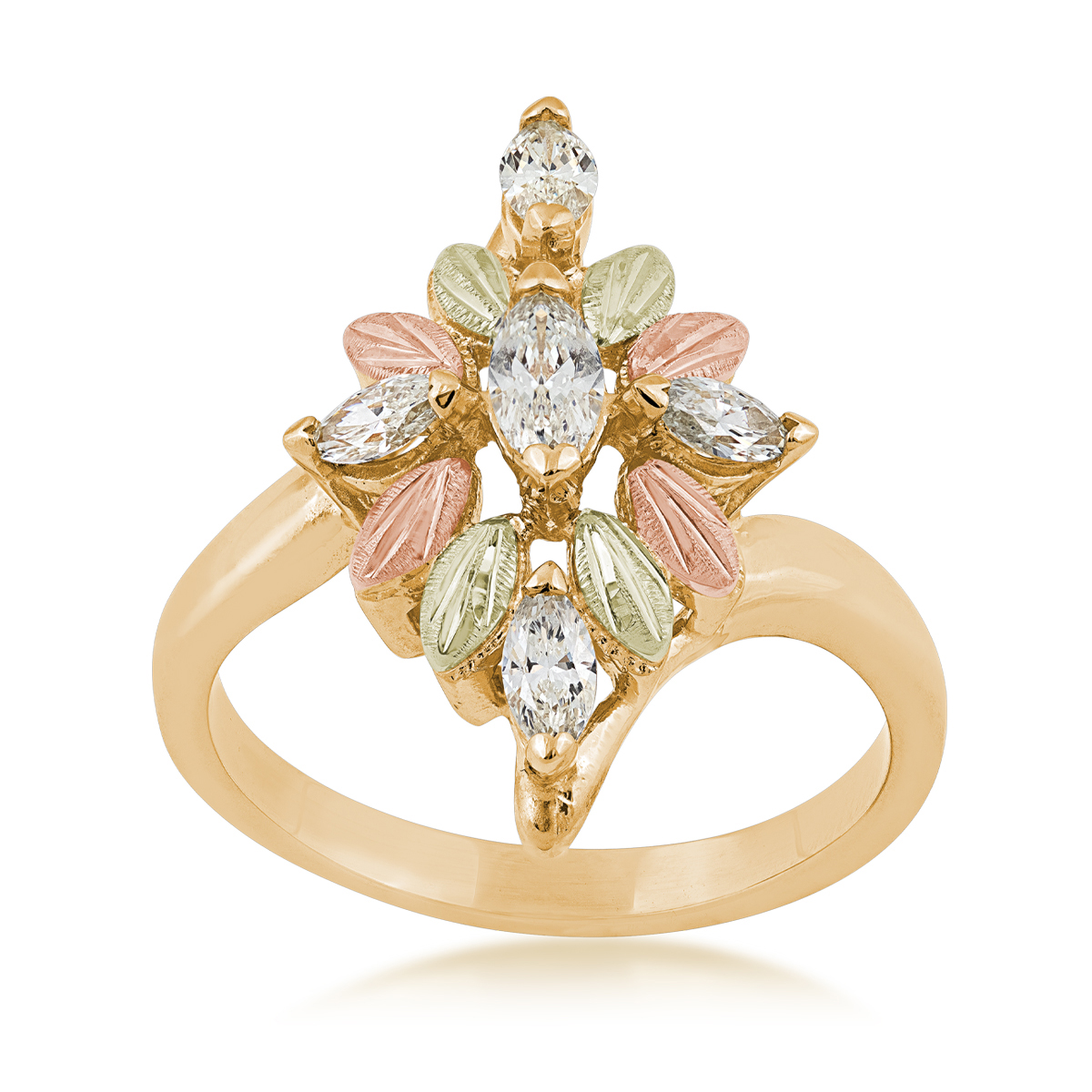 Landstrom's Black Hills Gold 1/2 ct. tw. Marquise Diamond Bypass Anniversary Ring in 10K Yellow Gold