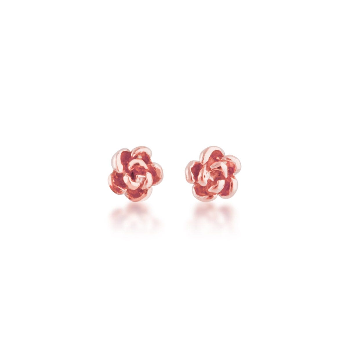 10K pink gold Black Hills Gold 4mm rose earrings