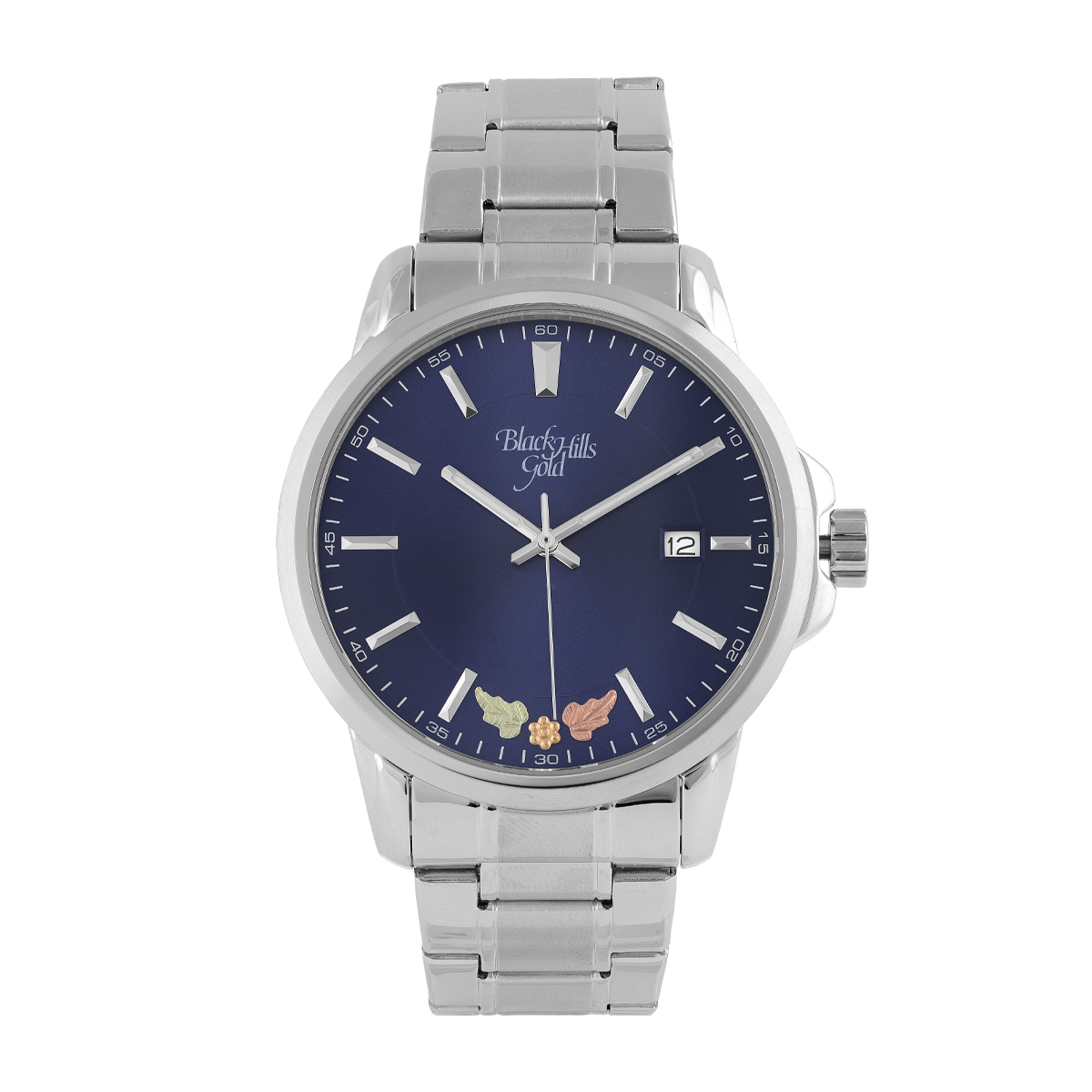 Mt. Rushmore Black Hills Gold Men's Quartz Stainless Steel Watch with Blue Dial