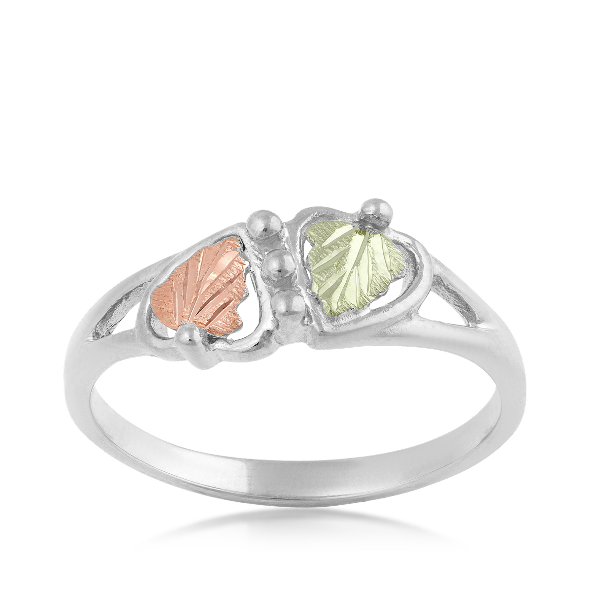 Landstrom's Black Hills Gold Double Heart Ring in Sterling Silver