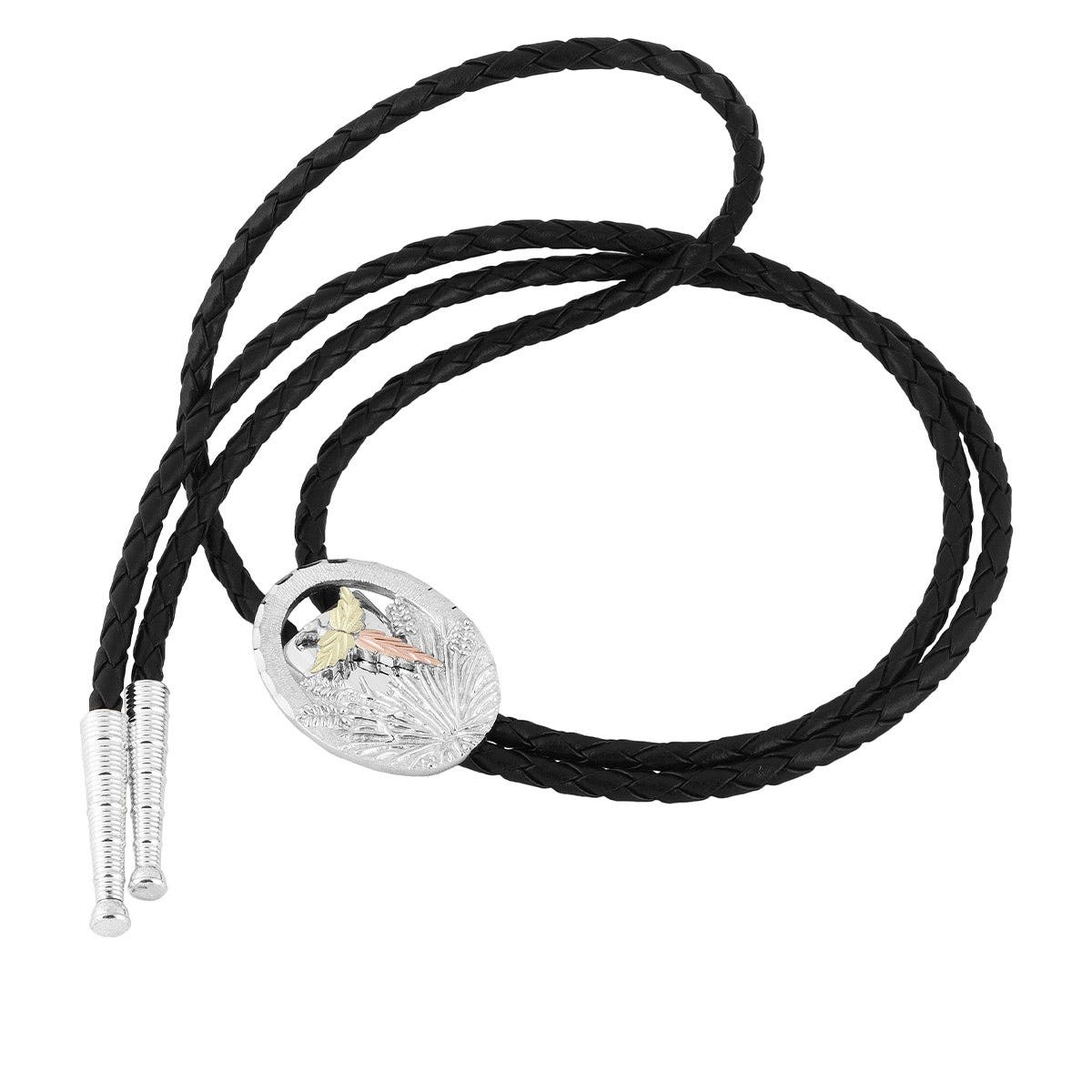 sterling silver Black Hills Gold pheasant bolo tie