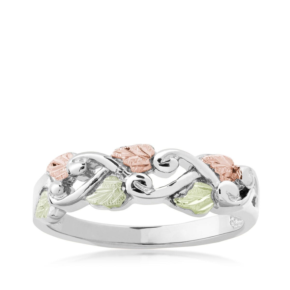 Mt. Rushmore Black Hills Gold Vine & Leaf Ring in Sterling Silver