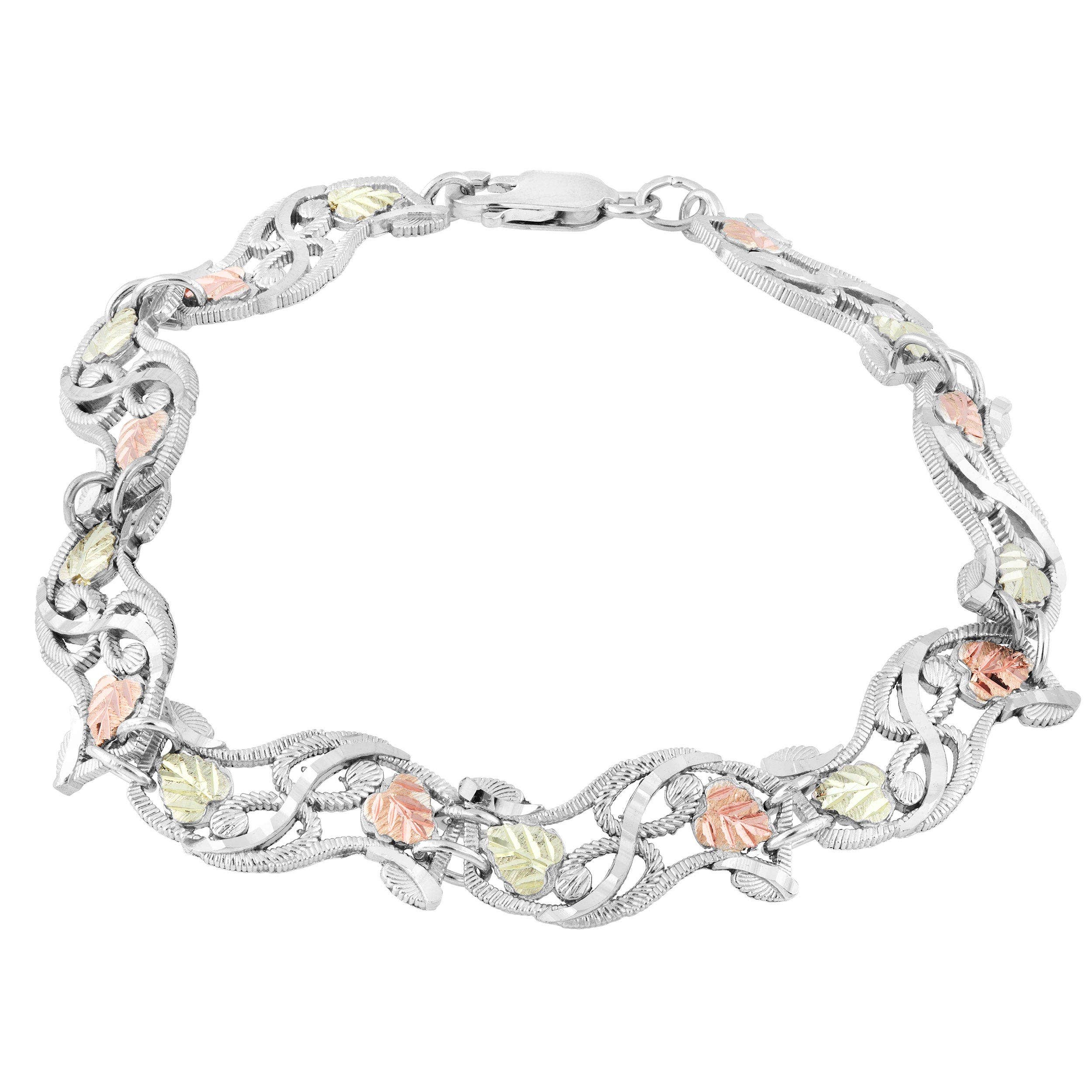 sterling silver Black Hills Gold twisted link bracelet